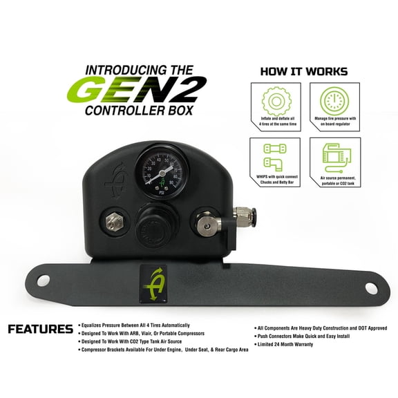 Up Down Air Jeep JK Tire Inflator System 4 Tire For 18-20 Jeep Wrangler 2/4 Door