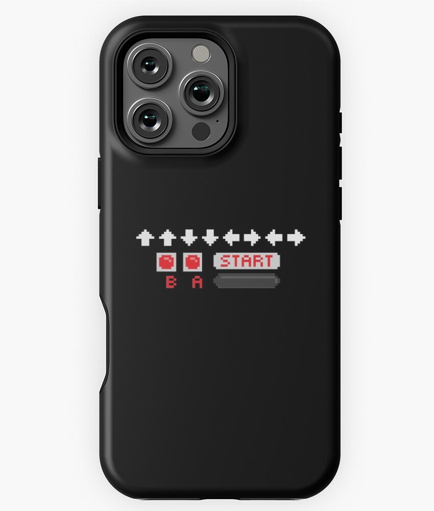 Up Down Left Right B A START Konami Code Phone Case for iPhone 16 15 14 ...