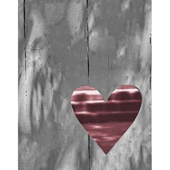 Up & Down Pink Woodcut Heart I Poster Print by Gail Peck (11 x 14)