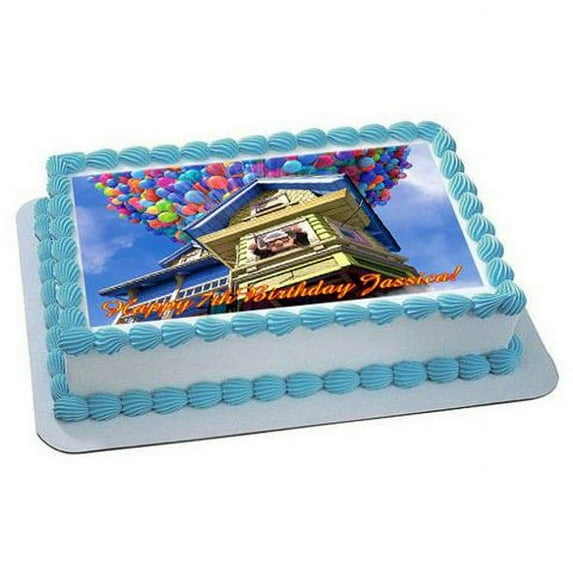 Up Flying House With Balloons Image Edible Cake Topper Frosting Sheet Photo Icing