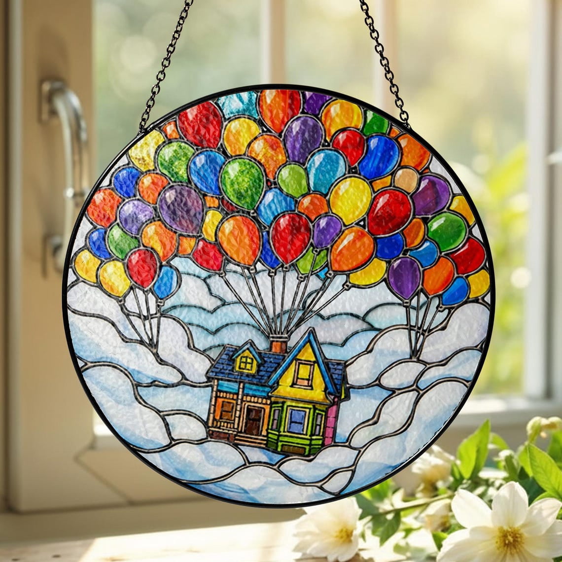 Up House Balloon Glass Suncatcher, Disney Pixar Up Window Hanging ...