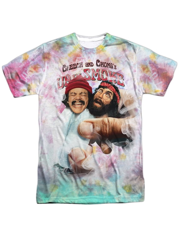 Cheech & Chong Men's Fried Tie Dyed Sublimation T-shirt XX-Large White