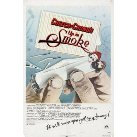 Up In Smoke Cheech And Chong Movie Poster Metal Print 12In x 16In 12x16 Square Adults Best Posters