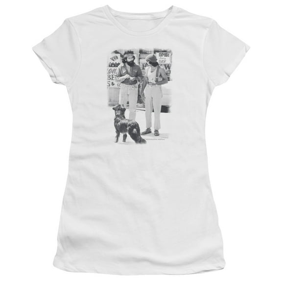 Up In Smoke - Cheech Chong Dog - Juniors Teen Girls Cap Sleeve Shirt - Large