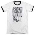 thumbnail image 1 of Up Inoke Cheech Chong Dog Adult Ringer T-Shirt White Black, 1 of 1