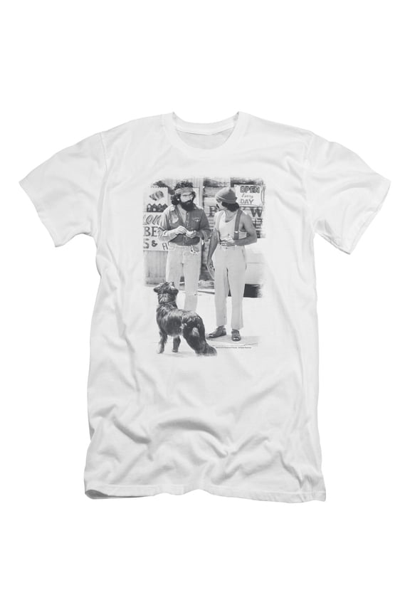 Up Inoke Cheech Chong Dog Premium Adult Slim Fit 30/1 T-Shirt White