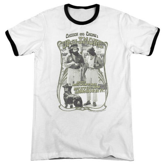 Up Inoke Labrador Adult Ringer T-Shirt White Black