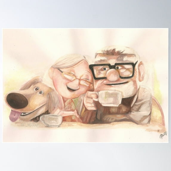 Up Movie - Carl And Ellie Poster Wall Art, Modern Wall Decor For Living Room Bedroom, 12x18 UNFRAMED