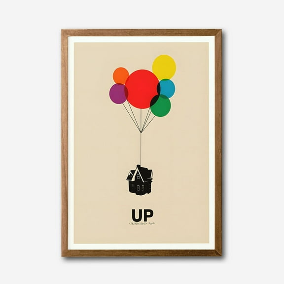 Up Movie Minimalist Canvas Wall Art, Colorful Balloons and House Print, Modern Home Decor, Kids Room Artwork, Inspirational Wall Decoration