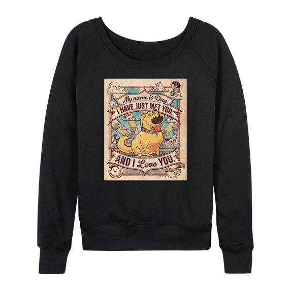 Up - My Name Is Dug - Women's Lightweight French Terry Long Sleeve Shirt