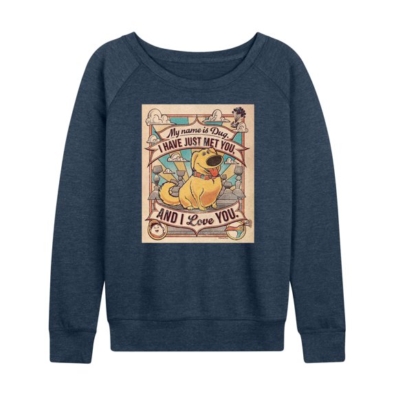 Up - My Name Is Dug - Women's Lightweight French Terry Long Sleeve Shirt