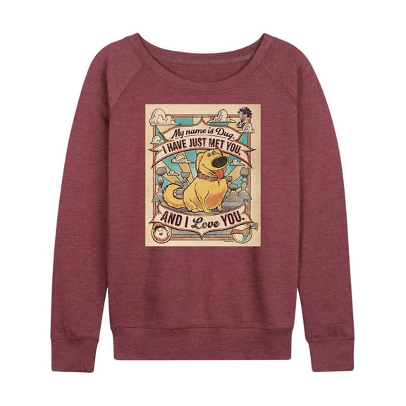 Up - My Name Is Dug - Women's Lightweight French Terry Long Sleeve Shirt