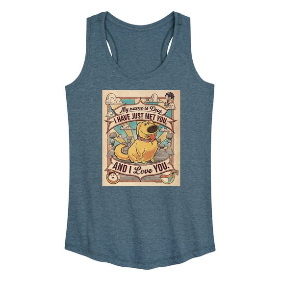 Up - My Name Is Dug - Women's Racerback Tank Top