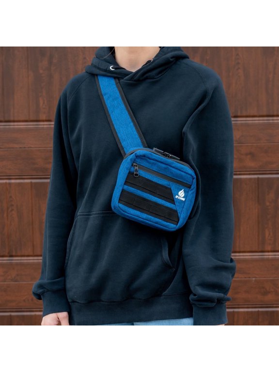 Smell-Proof Locking Crossbody Bag Black