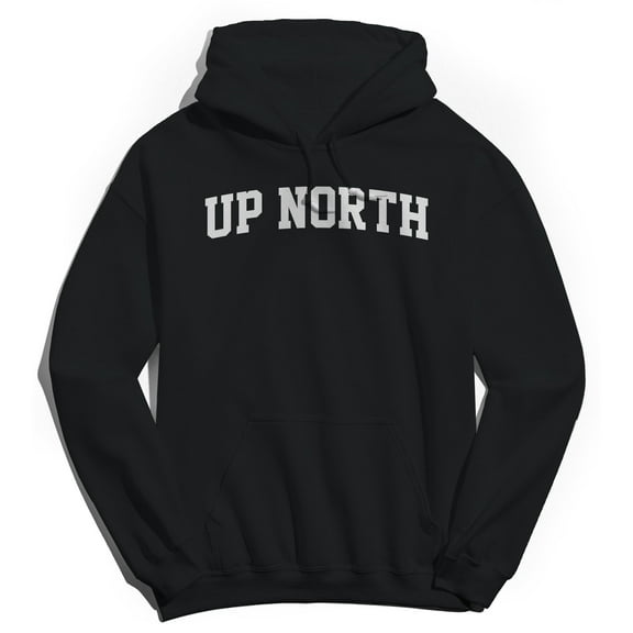 Up North Graphic Black Men's Cotton Pullover Hoodie