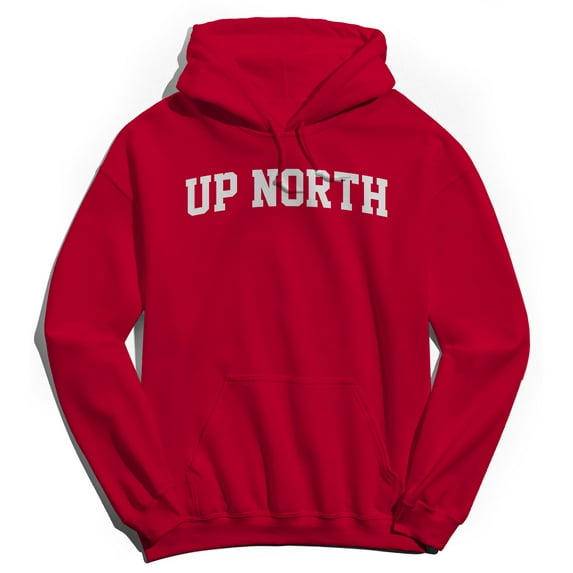 Up North Graphic Red Men's Cotton Pullover Hoodie
