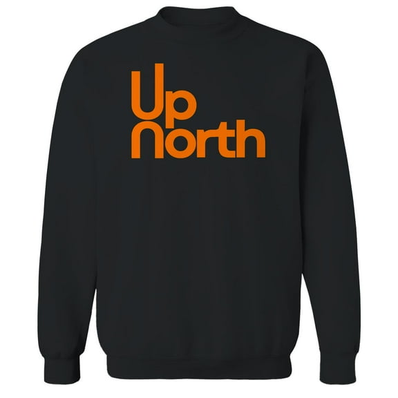 Up North Humor Graphic Black Men's Crewneck Sweatshirt