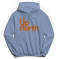 thumbnail image 1 of Up North Humor Graphic Light Blue Men's Crewneck Sweatshirt Hoodie, 1 of 1