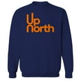 thumbnail image 1 of Up North Humor Graphic Navy Men's Crewneck Sweatshirt, 1 of 1