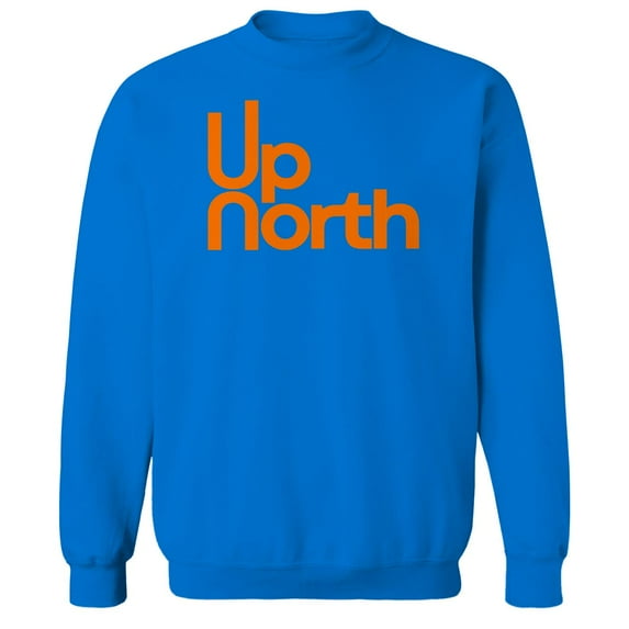 Up North Humor Graphic Royal Men's Crewneck Sweatshirt