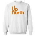 thumbnail image 1 of Up North Humor Graphic White Men's Crewneck Sweatshirt, 1 of 1