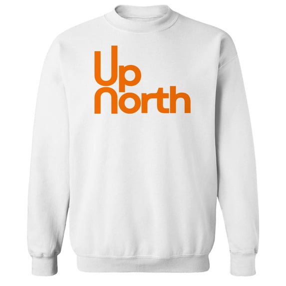 Up North Humor Graphic White Men's Crewneck Sweatshirt