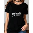 thumbnail image 1 of Up North Minnesota Fishing Enthusiast T-Shirt, Rustic Lake Life Graphic Tee for Outdoor Adventure, Comfortable Casual Angler Apparel Top, 1 of 6