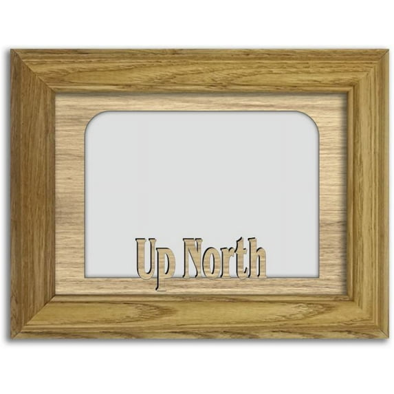 Up North Tabletop Picture Frame - Holds 4x6 Photo - Multiple Color Options Oak Frame with Unfinished Insert