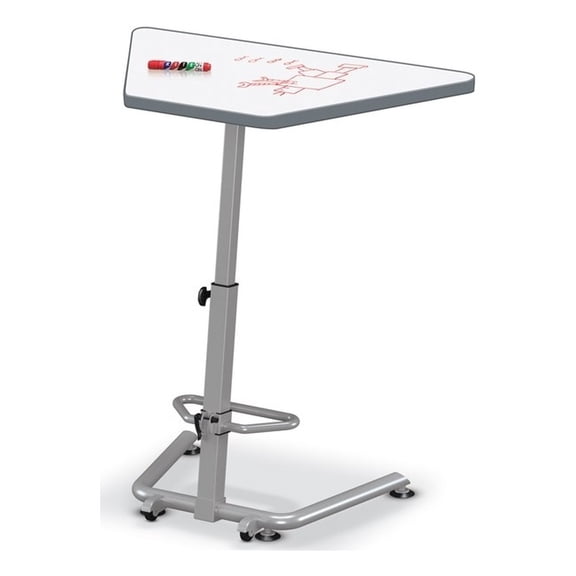 Up-Rite Adjustable Sit-to-Stand Desk Porcelain Steel Magnetic Dry Erase Top