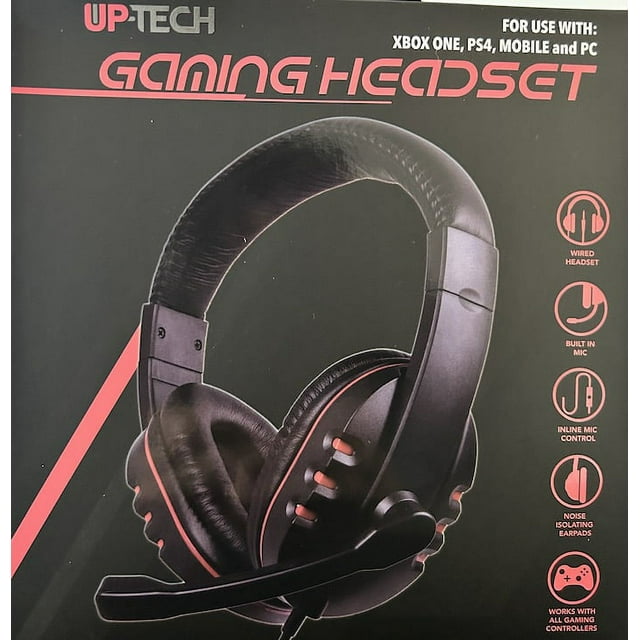 Up-Tech Gaming Wired Headset w/MIc Black/Red SO-0008 (XBOX One, PS4 ...