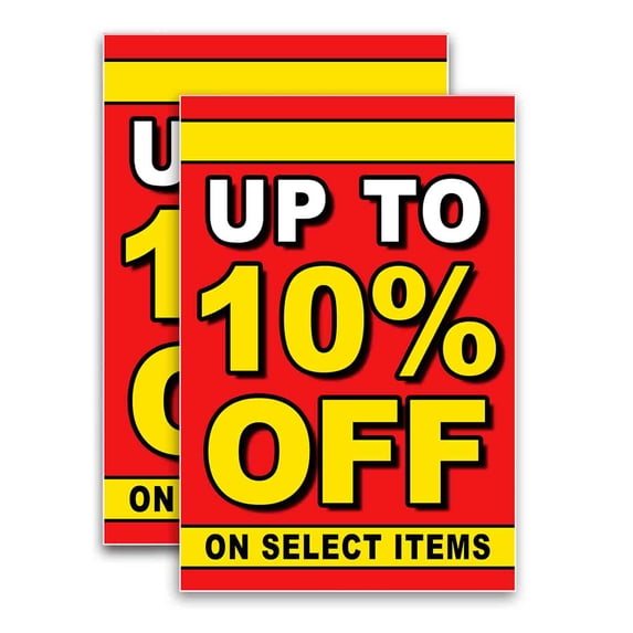 Up To 10% Off (24" X 36") Vinyl Decal Only (Pack of 2) |Sign|Sticker|Poster