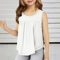 thumbnail image 1 of Up To $10 Sale!Girls Clothes Sale Boys Girls Solid Color Round Neck Sleeveless Top Pleated Underwaist White 4 Years, 1 of 6
