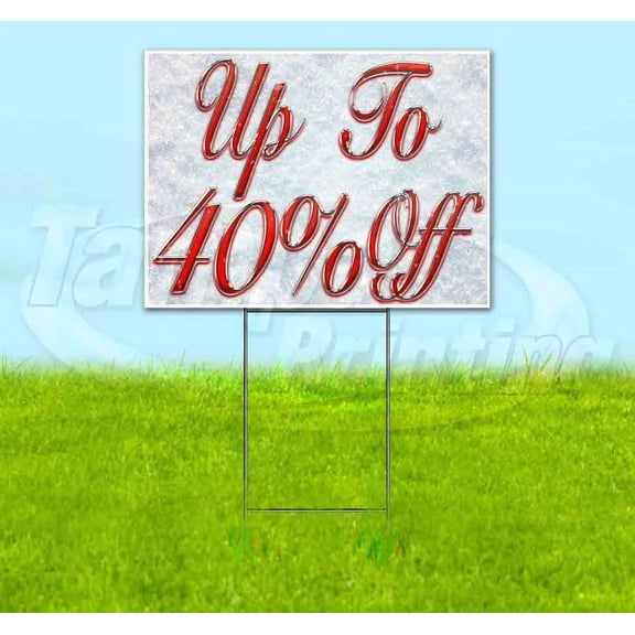 Up To 40% Off Red & Chrome (18" x 24") Yard Sign, Includes Metal Step Stake