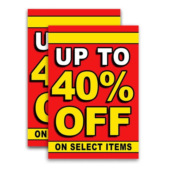 Up To 40 Percent Off On Select Items (24" X 36") Vinyl Decal Only (Pack of 2) |Sign|Sticker|Poster