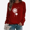 thumbnail image 1 of Up To 50% Off Black Sweatshirt Women Women's Dandelion Print Casual Fashion Sweatshirt Top, 1 of 4