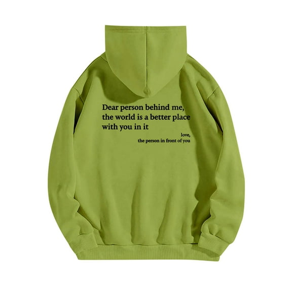 Up To 50% Off Graphic Hoodies for Women Women's Solid Color Long Sleeved Letter Printed Hooded Sweater