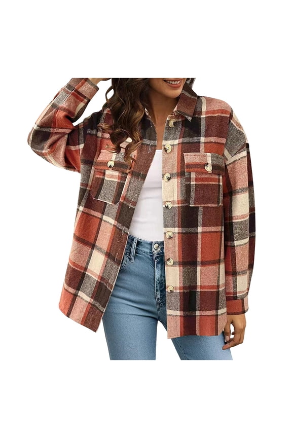Up To 50% Off Thermal Underwear Top Women's Light Weight Thin Jacket Shirts Long Sleeve Button Down Chest Pocketed Shirts Coats Shacket
