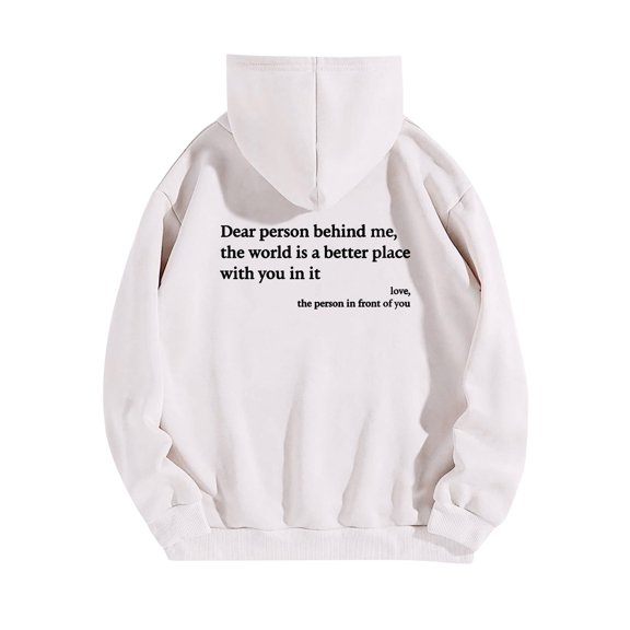Up To 50% Off Women Hoodies Women's Solid Color Long Sleeved Letter Printed Hooded Sweater