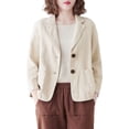 thumbnail image 1 of Up To 50% Off Women's Blazers & Suit Jackets Women's Linen Blouse Casual Long Sleeve Jacket, 1 of 4
