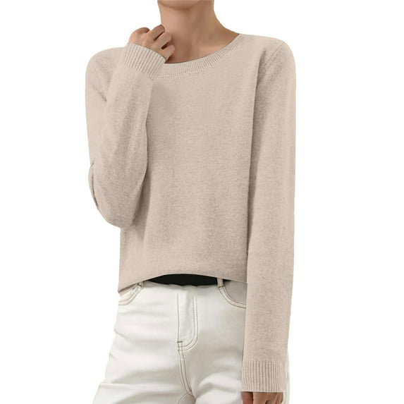 Up To 50% Off Women's Pullover Sweater Light Sweaters For Women Long Sleeve Crew Neck Lightweight Soft Knitted Pullover Knitted Blouse