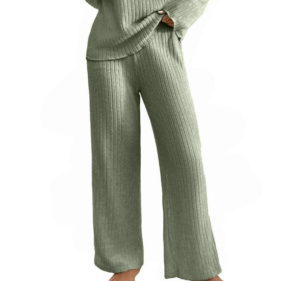 Clothing 2025 Women's Casual Pants Women's Autumn and Winter Fashion Solid Color Wide Strip Casual Pants Wide Leg Pants Women Blendingpants