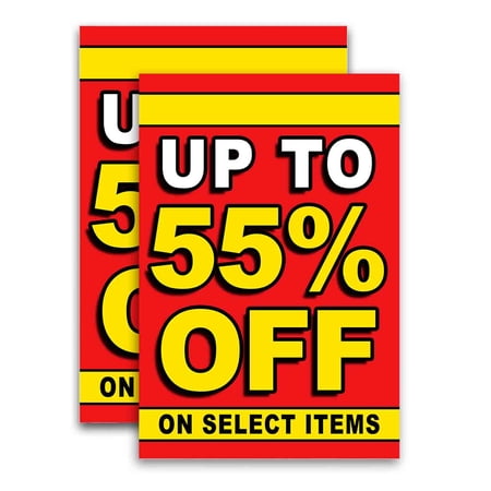 Up To 55 Percent Off On Select Items (24" X 36") Vinyl Decal Only (Pack of 2) |Sign|Sticker|Poster