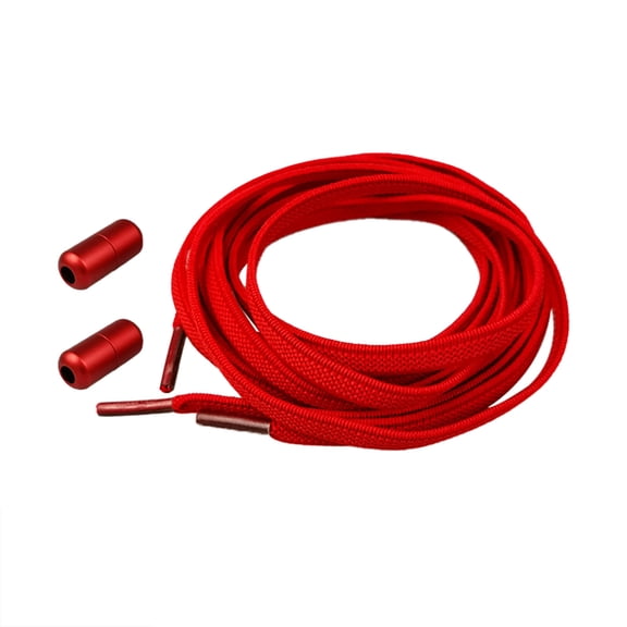 60 Surpdew Color Metal Capsule Shoelace Child Adult Tying- Elastic Shoelaces Red