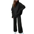 thumbnail image 1 of Autumn Two Piece Sets for Women Plus Size Casual Suit Solid Color Knitted Loose Wide-leg Pants Two-piece Set, 1 of 3