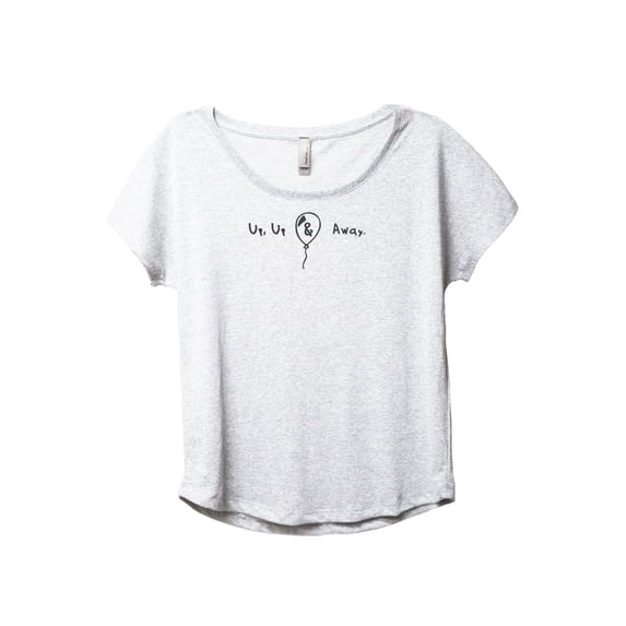 Up Up And Away Women's Fashion Slouchy Dolman T-Shirt Tee Heather White Medium