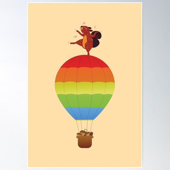 Up, Up And Nutty! Poster Wall Art, Modern Wall Decor For Living Room Bedroom, 16x24 UNFRAMED