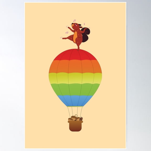 Up, Up And Nutty! Poster Wall Art, Modern Wall Decor For Living Room Bedroom, 8x12 UNFRAMED