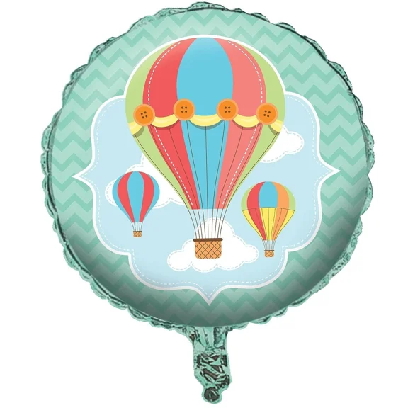 Up, Up & Away Hot Air Baby Shower Birthday Party Decoration 18" Mylar Balloon