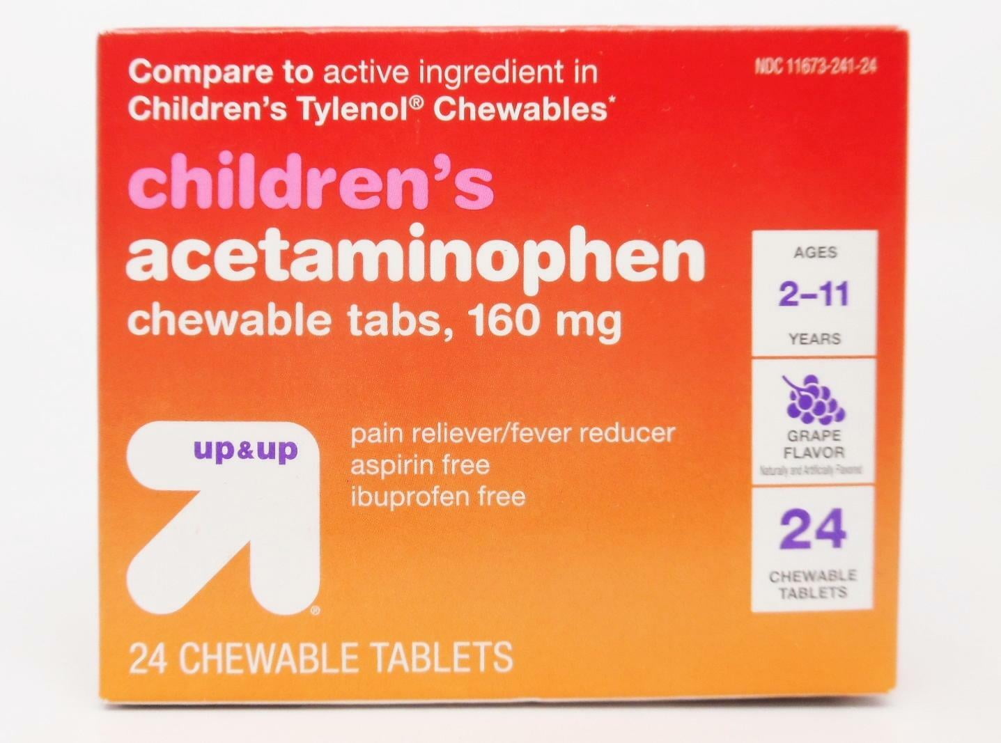 Up & Up Children's Acetaminophen Chewable Tablets Grape Flavor 24ct