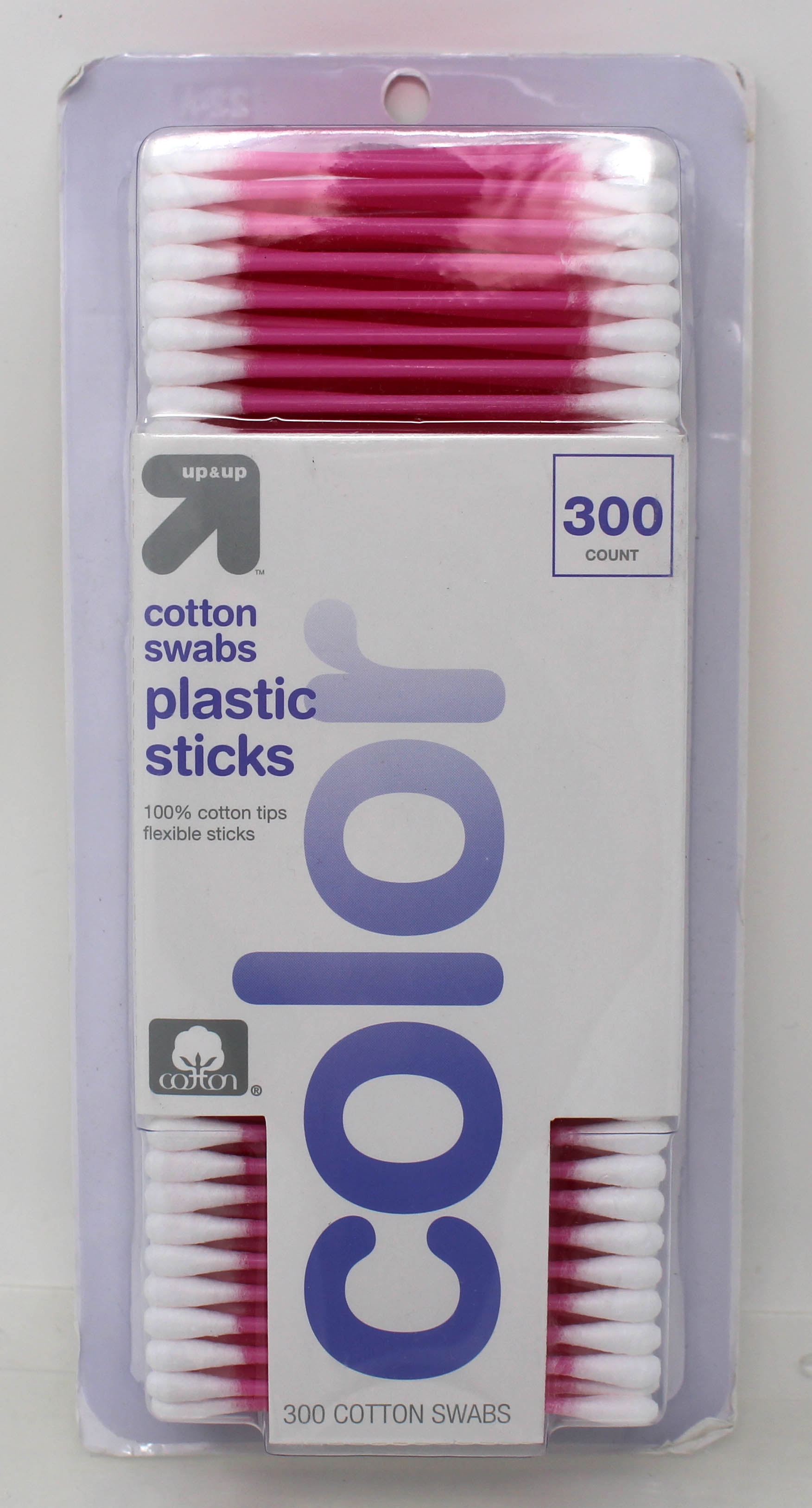 Up & Up Color Cotton Swabs Plastic Sticks 300 Count (Pack of 2)